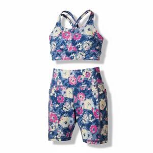 Freely Girls Dancewear Two Piece Set Watercolor Floral Size Small (Girls 6–7)